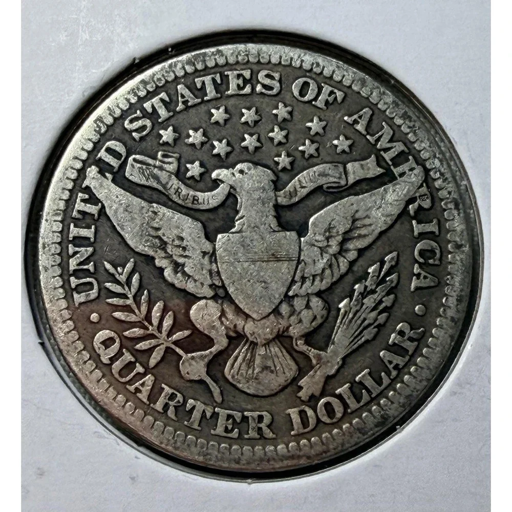 1914 & 1916-D Barber Quarter‎ Dollar US Silver Coin Lot 2pc 90% Silver Junk S140